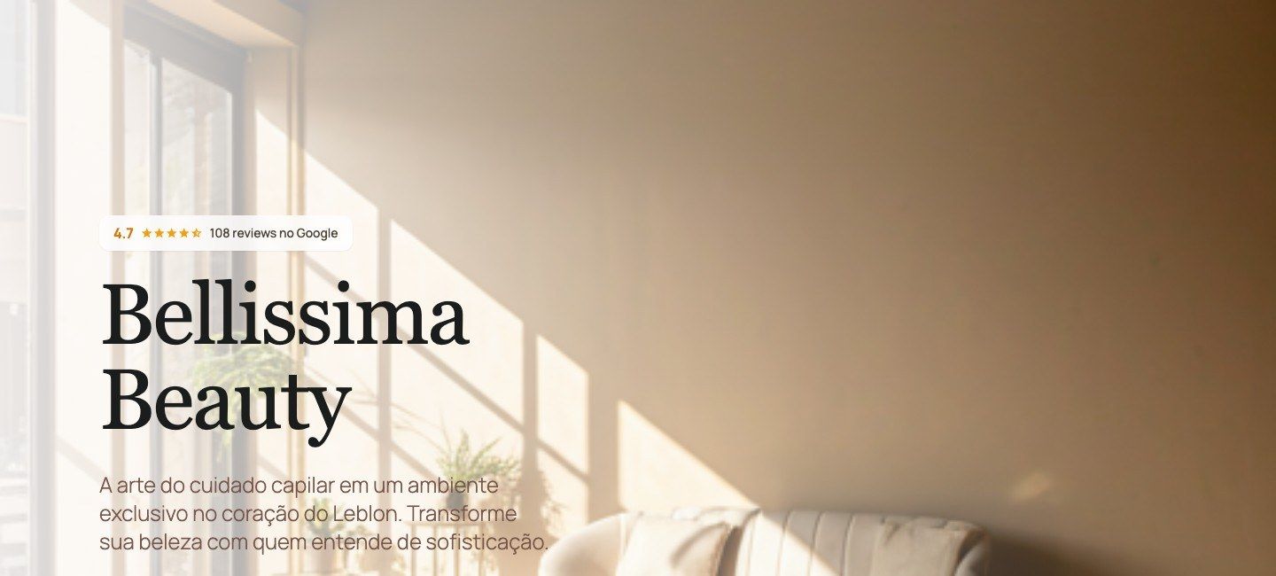 Bellissima Beauty — site de salão gerado pela SuaMarca