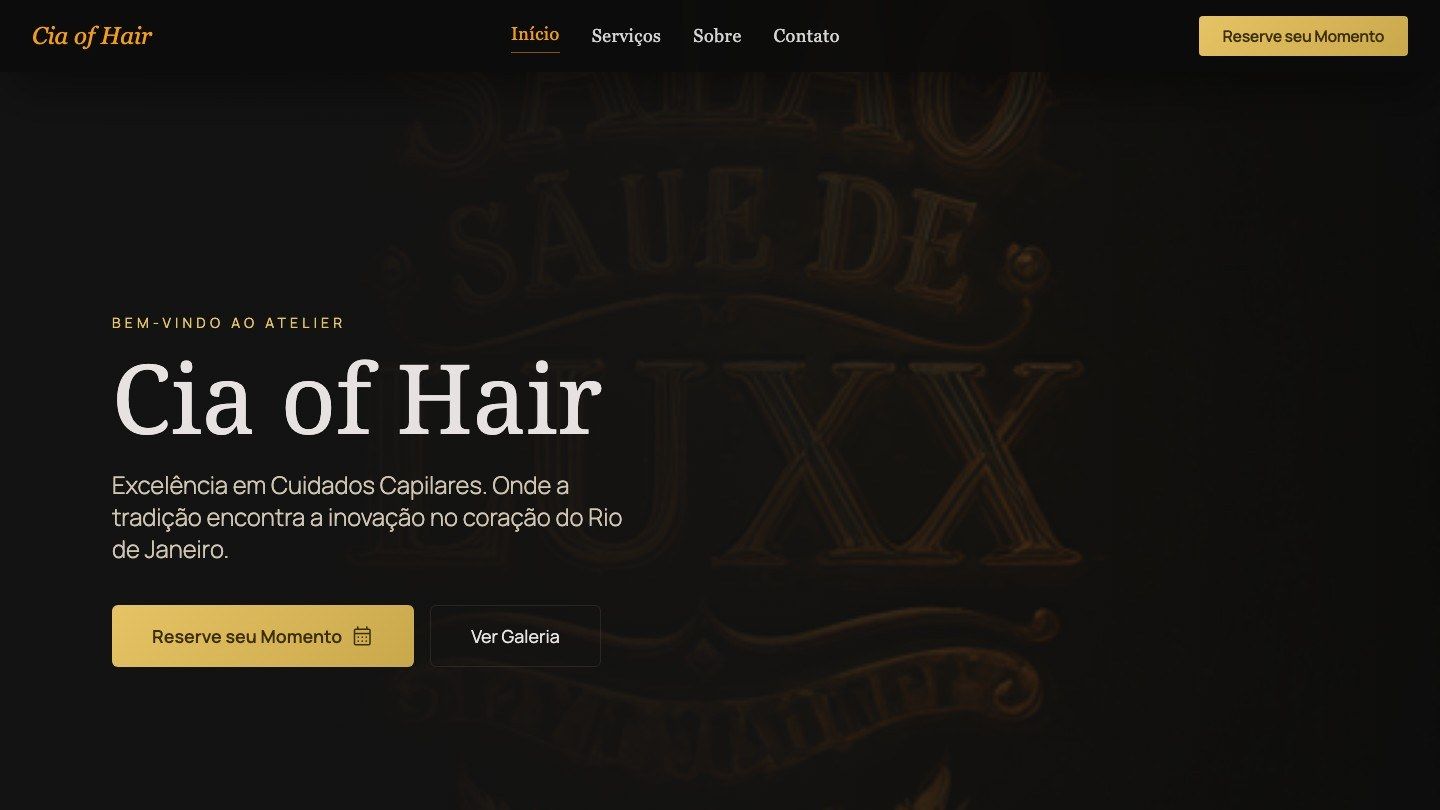 Cia of Hair — site de salão gerado pela SuaMarca