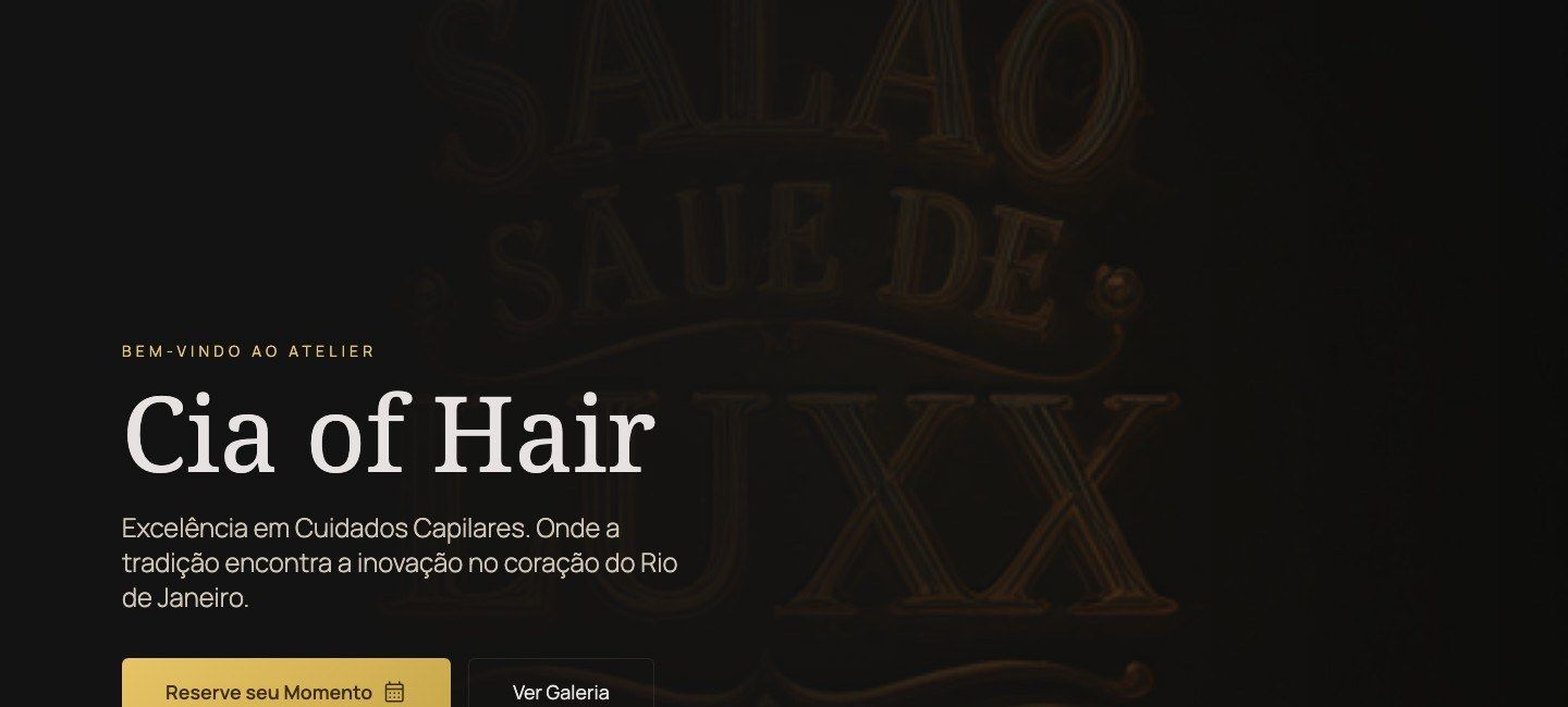 Cia of Hair — site de salão gerado pela SuaMarca