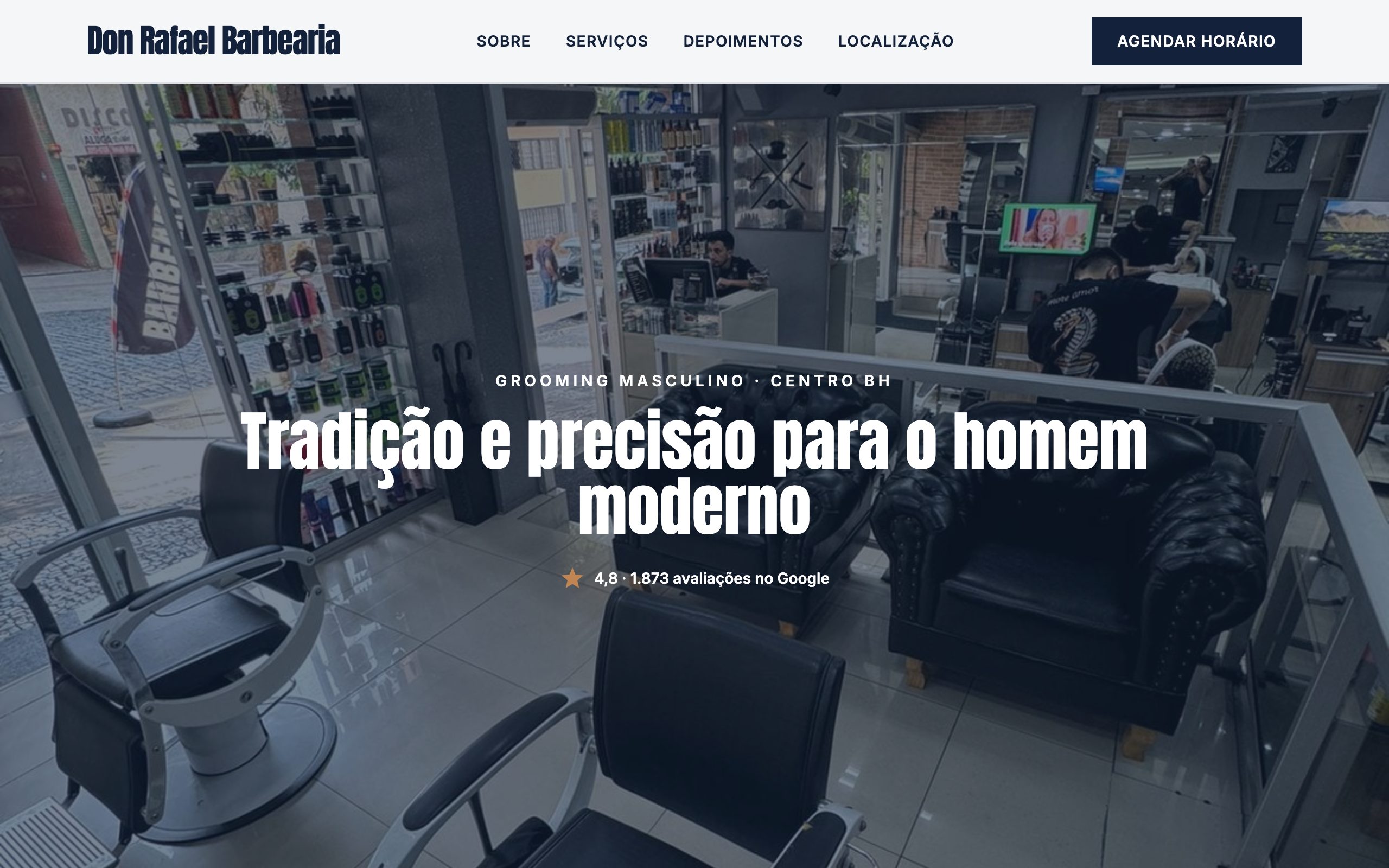 Don Rafael Barbearia — site de barbearia gerado pela SuaMarca