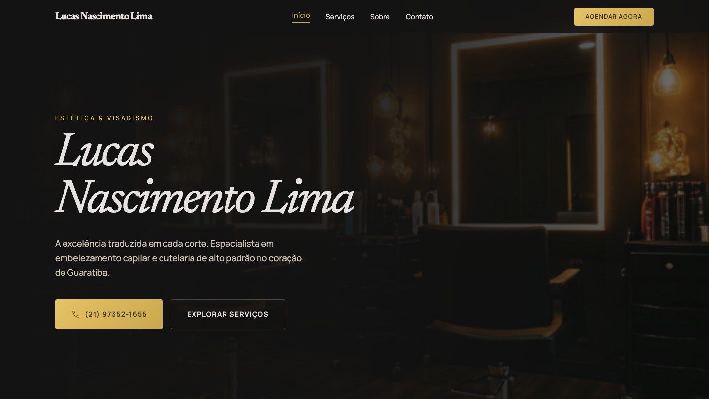 Lucas Nascimento — site de barbearia gerado pela SuaMarca