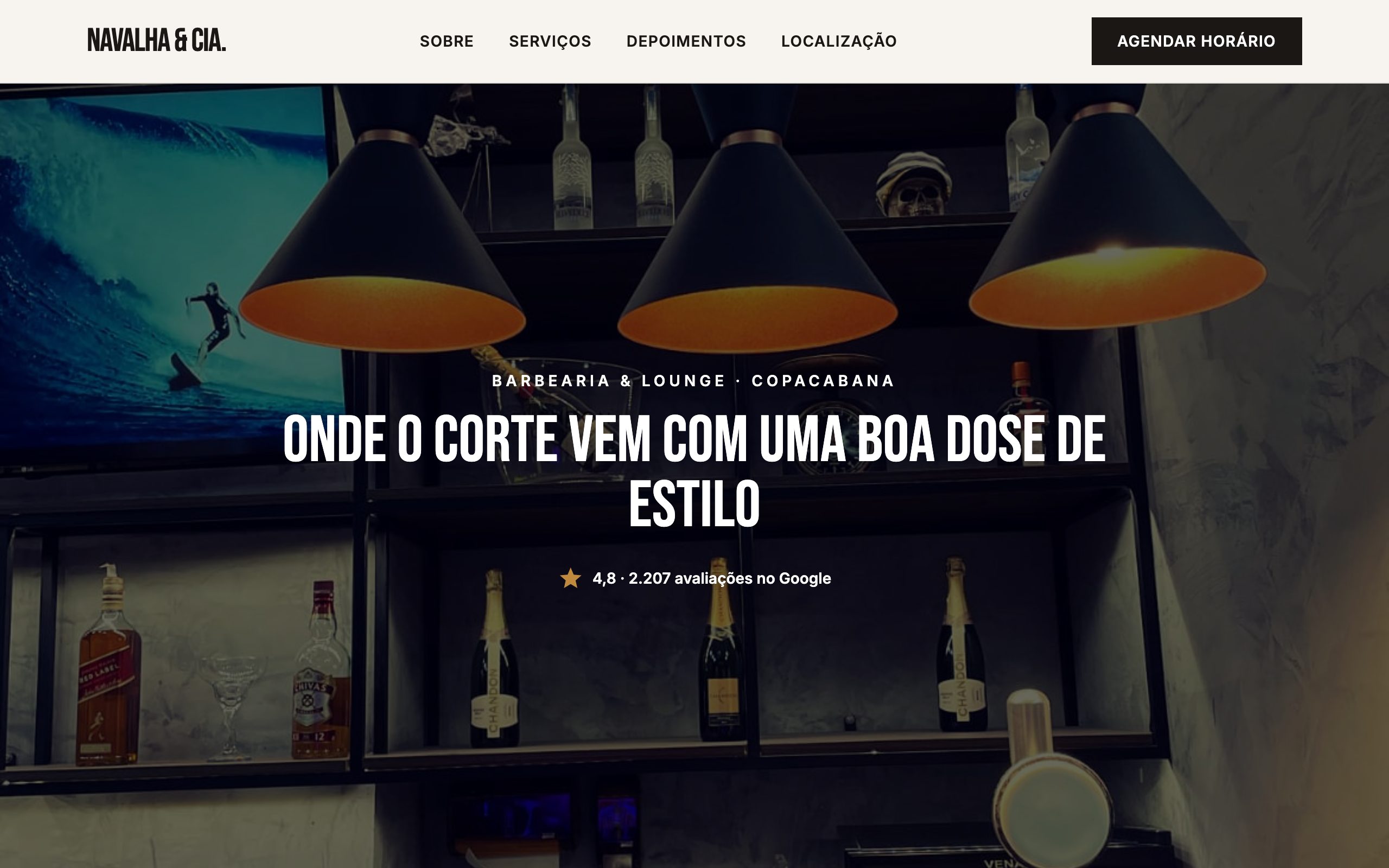 Navalha & Cia. — site de barbearia gerado pela SuaMarca