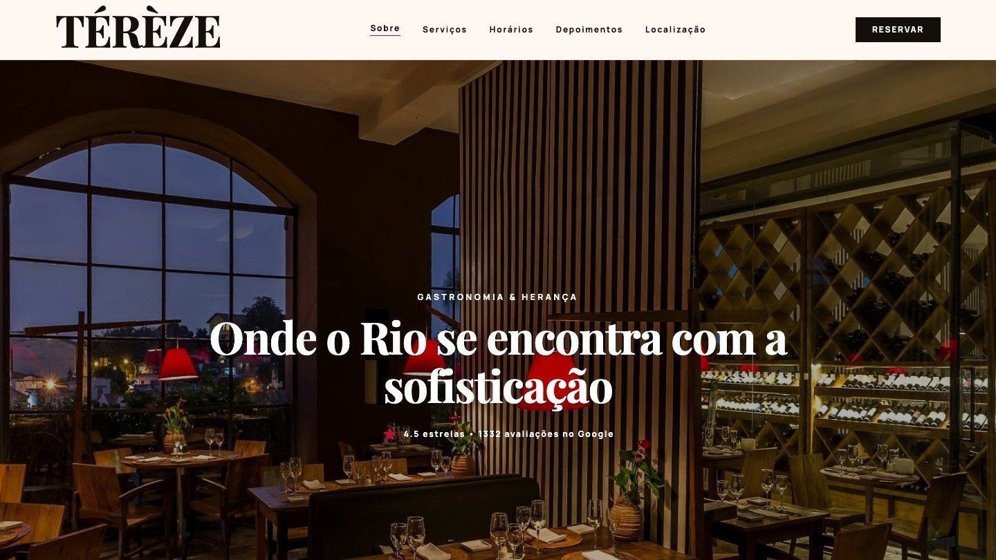 Térèze — site de restaurante gerado pela SuaMarca